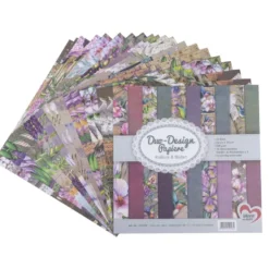 Duo-Design-Papiere, Kolibris & Blüten, beidseitig bedruckt, 25cm x 25cm, 250g/m², 20 Blatt