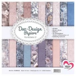 Duo-Design-Papiere, Kondolenz 2, beidseitig bedruckt, 25cm x 25cm, 250g/m², 20 Blatt
