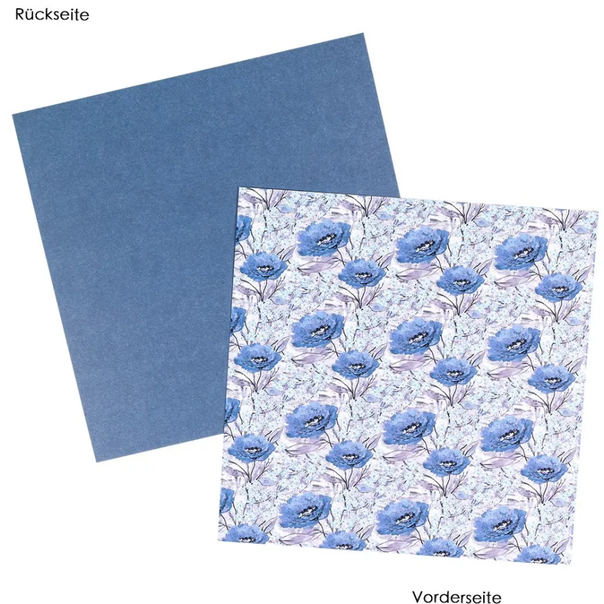 Duo-Design-Papiere, Kondolenz 3, beidseitig bedruckt, 25cm x 25cm, 250g/m², 20 Blatt