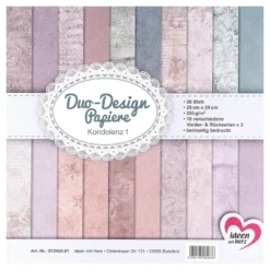 Duo-Design-Papiere, Kondolenz 1, beidseitig bedruckt, 25cm x 25cm, 250g/m², 20 Blatt