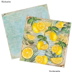 Duo-Design-Papiere, Leckere Früchte, beidseitig bedruckt, 25cm x 25cm, 250g/m², 20 Blatt