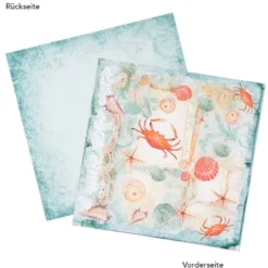 Duo-Design-Papiere, Maritim 1, beidseitig bedruckt, 25cm x 25cm, 250g/m², 20 Blatt
