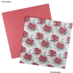 Duo-Design-Papiere, Rosen 1, beidseitig bedruckt, 25cm x 25cm, 250g/m², 20 Blatt