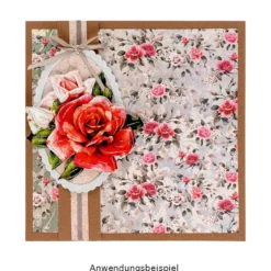 Duo-Design-Papiere, Rosen Deluxe 1, beidseitig bedruckt, 25cm x 25cm, 250g/m², 20 Blatt