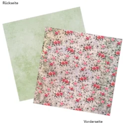 Duo-Design-Papiere, Rosen Deluxe 1, beidseitig bedruckt, 25cm x 25cm, 250g/m², 20 Blatt