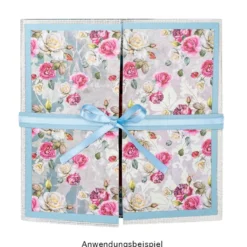 Duo-Design-Papiere, Rosen Deluxe 1, beidseitig bedruckt, 25cm x 25cm, 250g/m², 20 Blatt