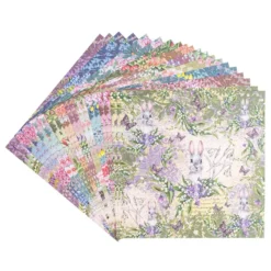 Duo-Design-Papiere, Vintage Ostern 2, beidseitig bedruckt, 25cm x 25cm, 250g/m², 20 Blatt