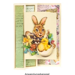 Duo-Design-Papiere, Vintage Ostern 2, beidseitig bedruckt, 25cm x 25cm, 250g/m², 20 Blatt