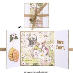 Duo-Design-Papiere, Vintage Ostern 1, beidseitig bedruckt, 25cm x 25cm, 250g/m², 20 Blatt
