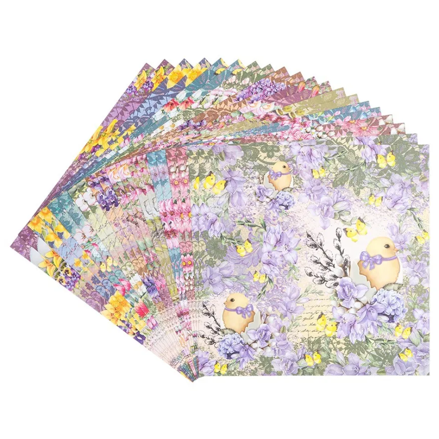 Duo-Design-Papiere, Vintage Ostern 1, beidseitig bedruckt, 25cm x 25cm, 250g/m², 20 Blatt