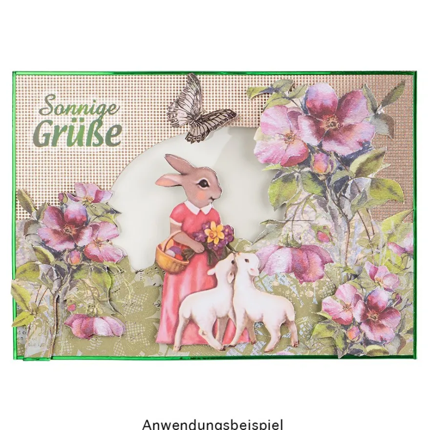 Duo-Design-Papiere, Vintage Ostern 1, beidseitig bedruckt, 25cm x 25cm, 250g/m², 20 Blatt