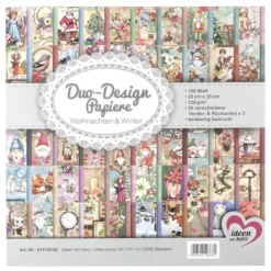Duo-Design-Papiere, Weihnachten & Winter, beidseitig bedruckt, 25cm x 25cm, 250 g/m², 100 Blatt