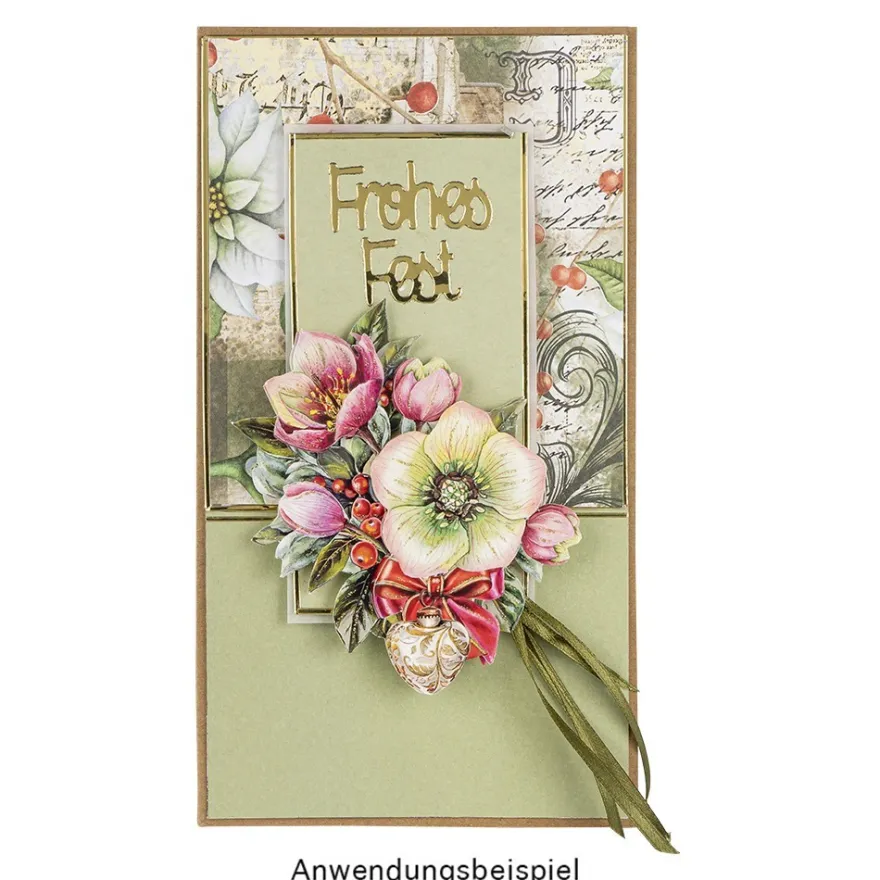 Duo-Design-Papiere, Winter-Floristik 1, beidseitig bedruckt, 25cm x 25cm, 250g/m², 20 Blatt