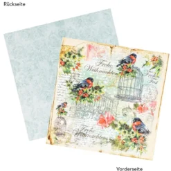 Duo-Design-Papiere, Winterzeit 1, beidseitig bedruckt, 25cm x 25cm, 250g/m², 20 Blatt