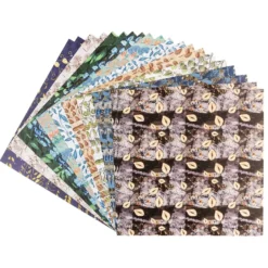 Duo-Design-Papiere, Zauberhafte Blätter, beidseitig bedruckt, 25cm x 25cm, 250g/m², 20 Blatt