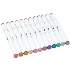 Duo-Marker metallic, 2 verschiedene Spitzen, auf Wasserbasis, 12 Stück
