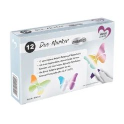 Duo-Marker metallic, 2 verschiedene Spitzen, auf Wasserbasis, 12 Stück