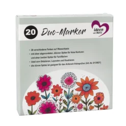 Duo-Marker mit 2 Spitzen, auf Wasserbasis, 20 Stück