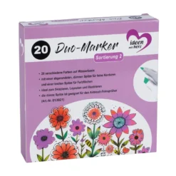 Duo-Marker mit 2 Spitzen, Sortierung 2, auf Wasserbasis, 20 Stück