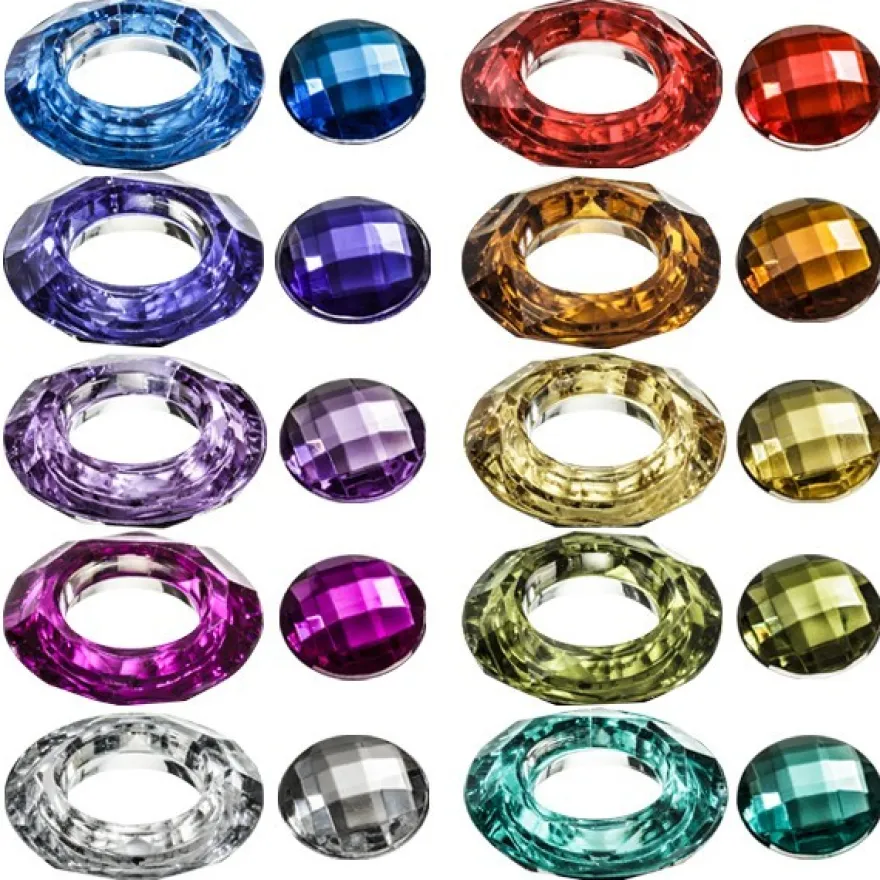 Duo Schmuckstein-Set, Ring- & Glitzersteine, 10 Farben, 400 Stk.