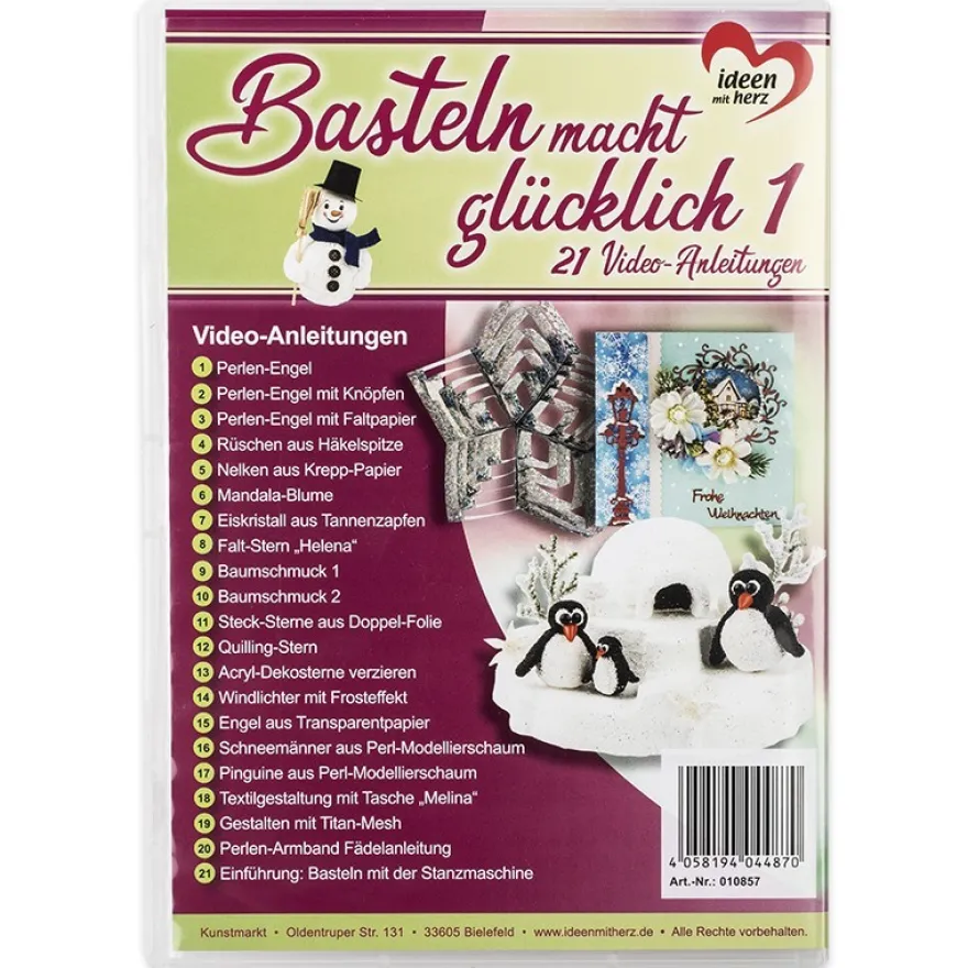 DVD Basteln macht glücklich 1, Julia Sieweke & Karin Jittenmeier, 21 Video-Anleitungen, 74 min.