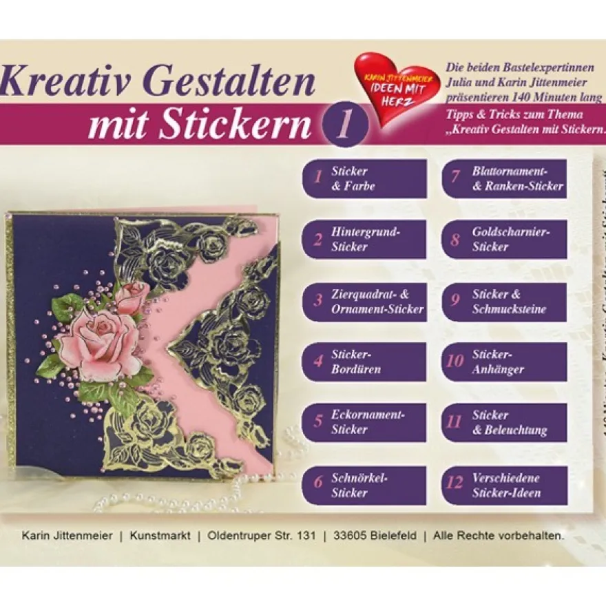 DVD, Kreativ Gestalten mit Stickern, 140 min, J.&K. Jittenmeier