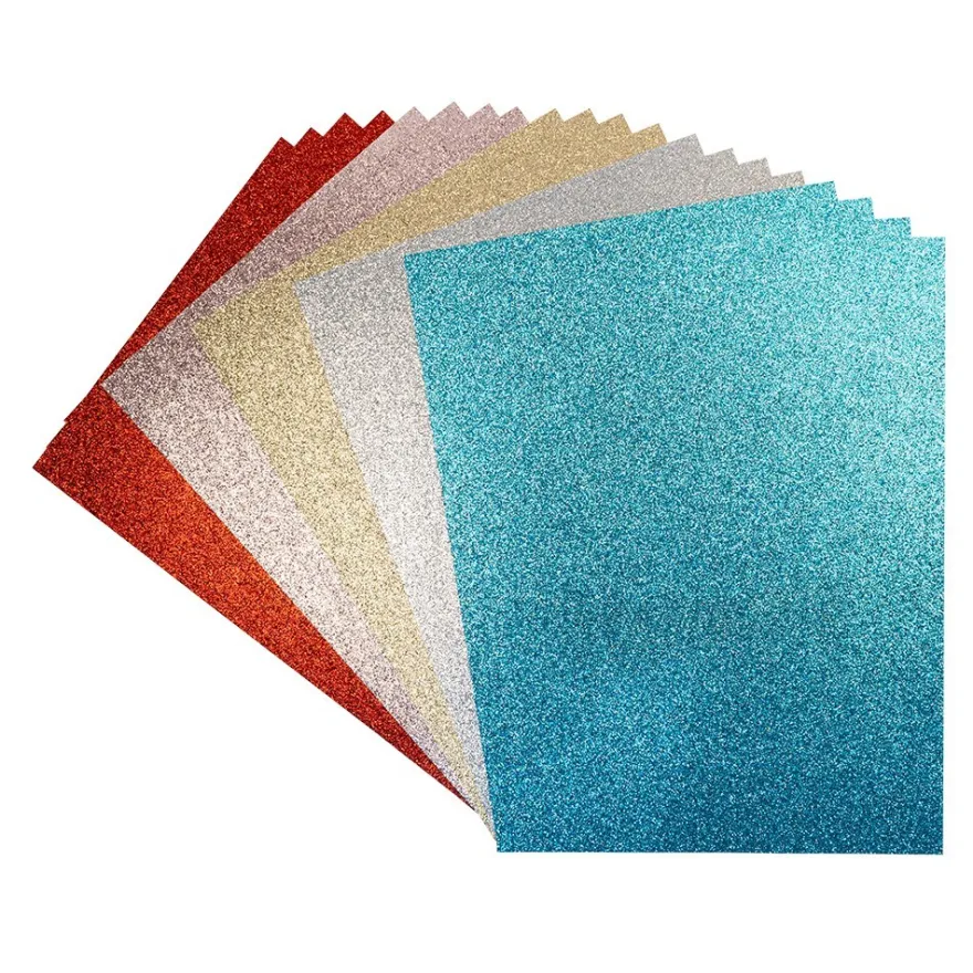 Effekt-Karton, Glitzer, Diamant-Optik, 5 Farben, DIN A4, 20 Bogen