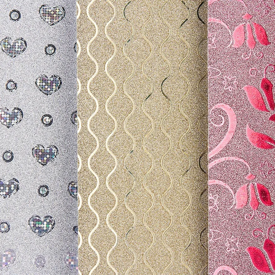 Effekt-Karton, Glitzer-Mix, DIN A4, 3 verschiedene Designs, 20 Stück