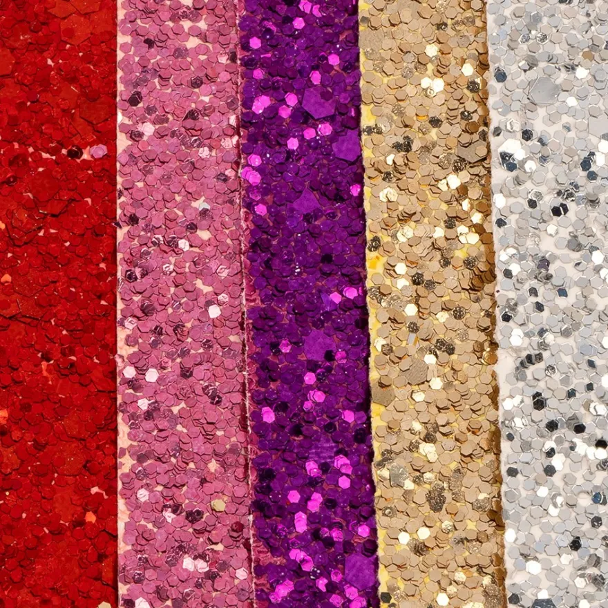 Effekt-Karton, Glitzer, Pailletten-Optik, 5 Farben, DIN A4, 20 Bogen