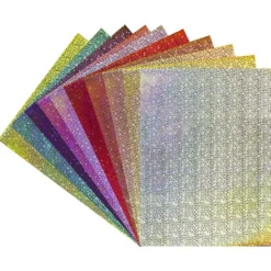Effekt-Karton, Laserstars, DIN A4, 200 g/m², 10 verschiedene Farben, 20 Stück