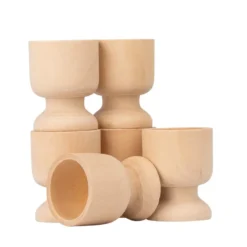 Eierbecher aus Holz, 5cm hoch, Ø 3,8cm, 6 Stück