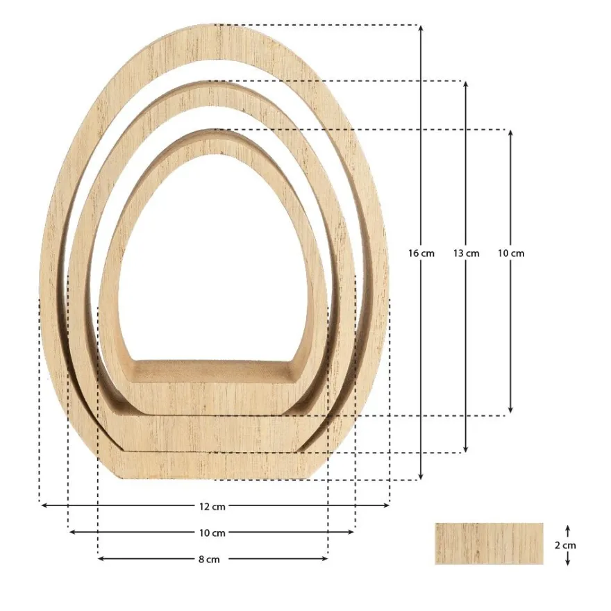 Ei-Podeste, Rohlinge aus Holz, 10 bis 16cm hoch, 3 Stück