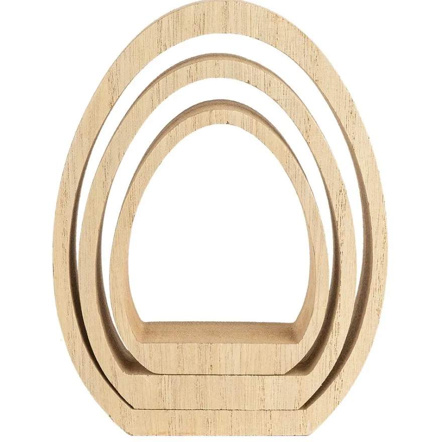 Ei-Podeste, Rohlinge aus Holz, 10 bis 16cm hoch, 3 Stück