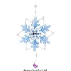 Eisblume zum Zusammensetzen, Ø 17cm, weiß mit Glitzer, klar, 5 Teile