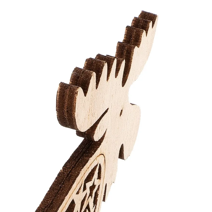 Elche, Holz, 9cm x 9cm, 3mm stark, mit gelaserten Deko-Elementen, 3 Stück
