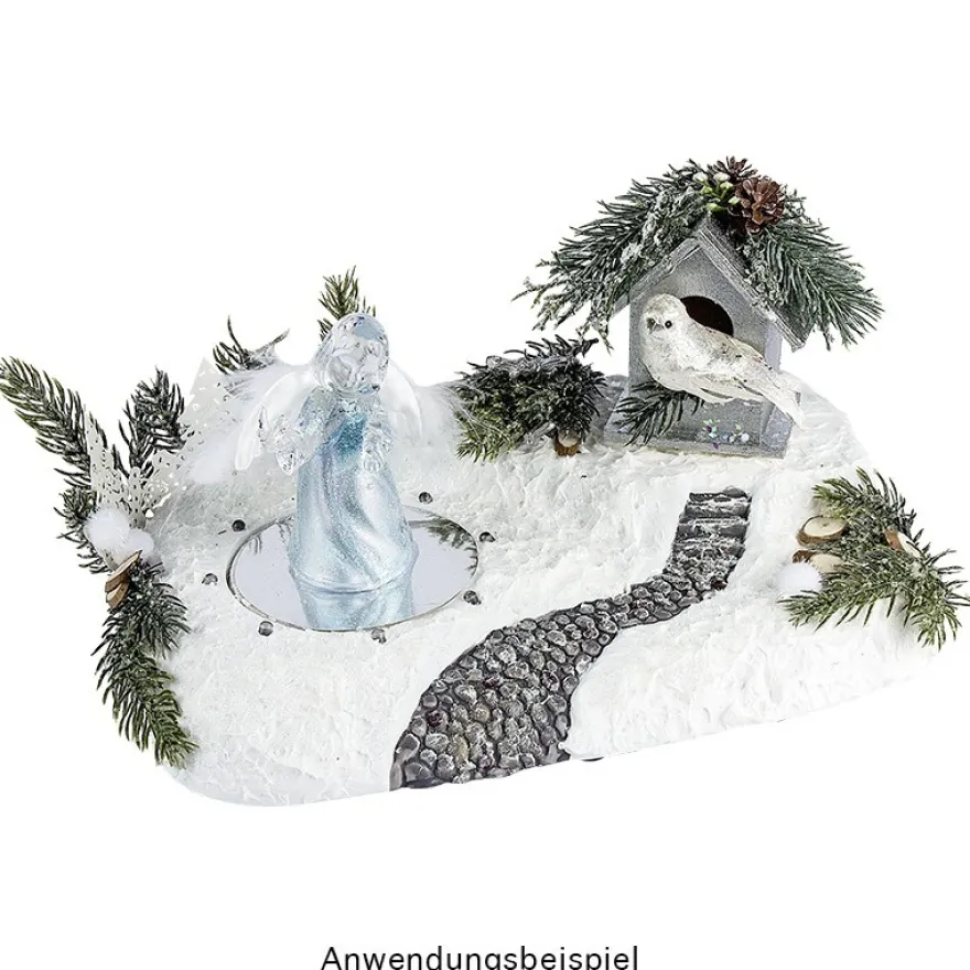 Engelsfiguren, 9,5cm x 6cm x 4,5cm, transparent/Perlmutt, 2 Stück