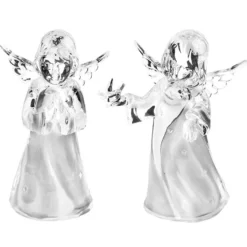 Engelsfiguren, 9,5cm x 6cm x 4,5cm, transparent/Perlmutt, 2 Stück