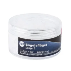 Engelsflügel aus Acryl, Design 3, 1,9 cm, klar, 100 Stück