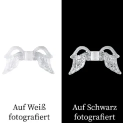 Engelsflügel aus Acryl, Design 3, 1,9 cm, klar gefrostet, 100 Stück