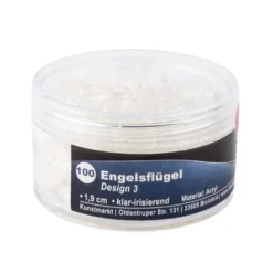 Engelsflügel aus Acryl, Design 3, 1,9 cm, klar-irisierend, 100 Stück