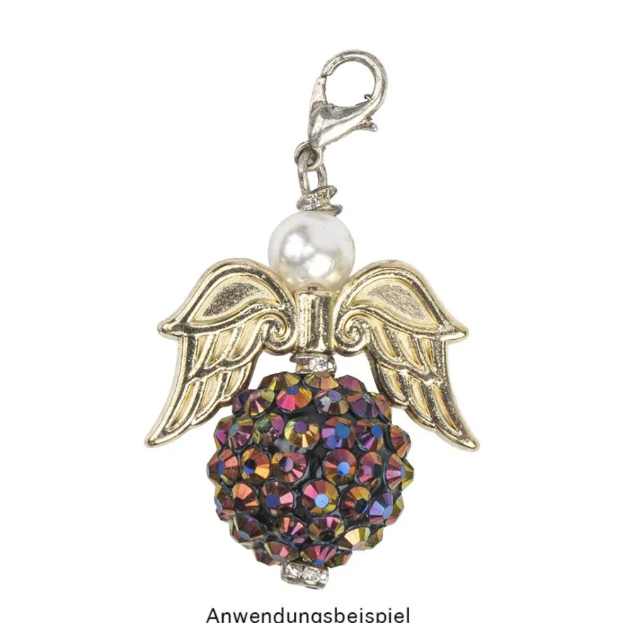 Engelsflügel, Design 3, 3cm, hellgold, 15 Stück