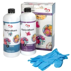 Epoxidharz, 1000ml Harz, 1000ml Härter, inkl. 1 Paar Einweghandschuhe