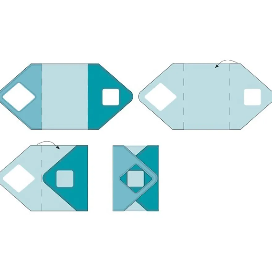 5er Grußkartenset Deluxe, "Doppelpassepartout", B6, Umschläge