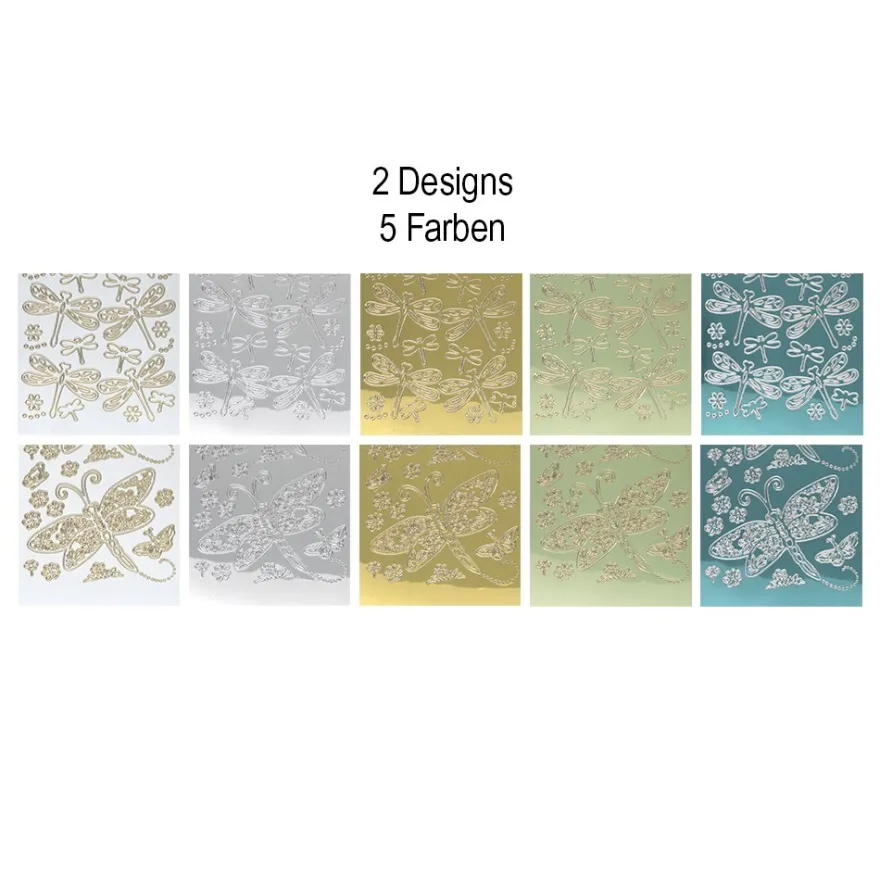 10er Sticker-Set, Libellen, 10cm x 23cm