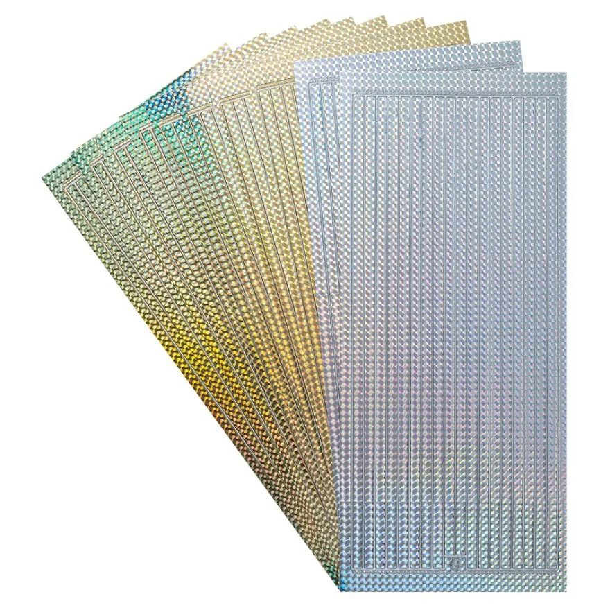10er Sticker Set, Linien, 5mm, verschiedene Farben und Folien
