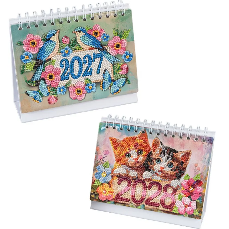 ExklusivBox: Diamond-Painting-Tischkalender für 2027 & 2028, 4-teilig
