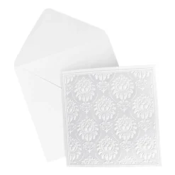 Exquisit-Grußkarten, Ornamentik, geprägt, Perlmutt, 16cm x 16cm, inkl. Umschläge, 20-teilig