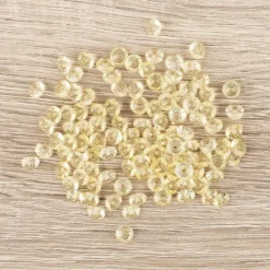 Facetten-Perlen, transparent, Ø6mm, gelb, 100 Stück