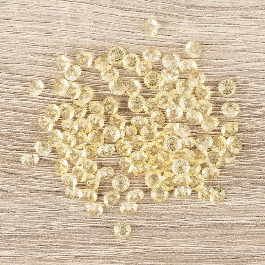 Facetten-Perlen, transparent, Ø6mm, gelb, 100 Stück