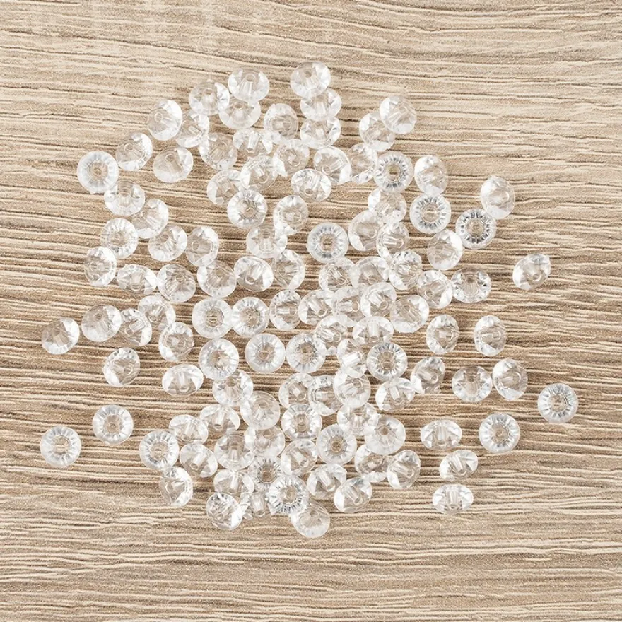 Facetten-Perlen, transparent, Ø6mm, klar, 100 Stück